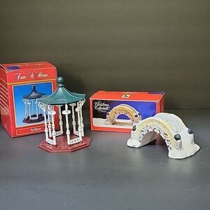 Christmas Collectible Stone Bridge And Trim A Home Gazebo